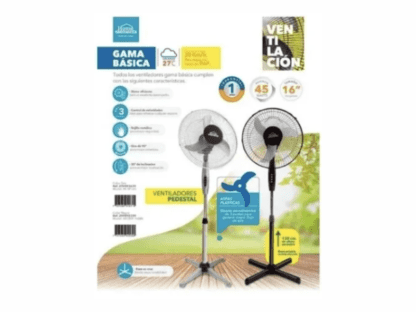 VENTILADOR PEDESTAL HECRSF-16B1 NEGRO HOME ELEMENTS - Imagen 3