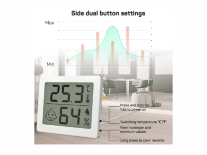 RELOJ DE MESA DIGITAL DE HUMEDAD Y TEMPERATURA - Imagen 4