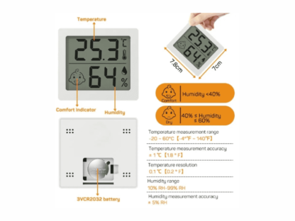 RELOJ DE MESA DIGITAL DE HUMEDAD Y TEMPERATURA - Imagen 6